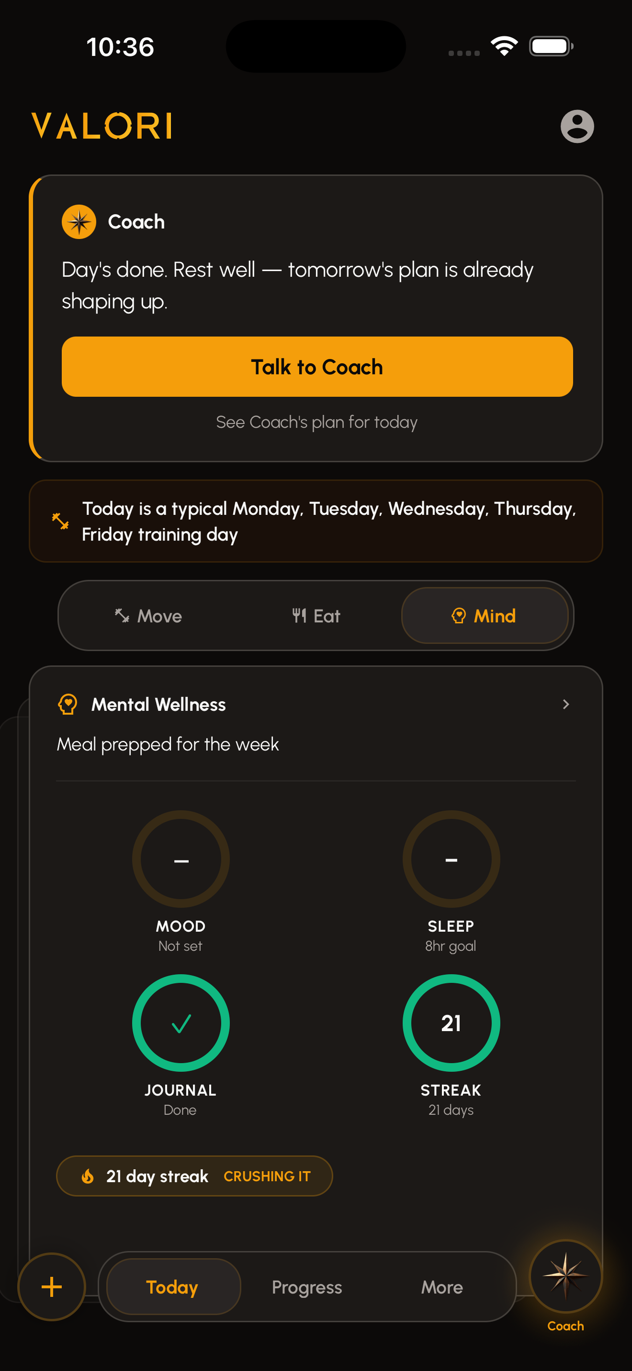 Mind — mood and sleep check-in